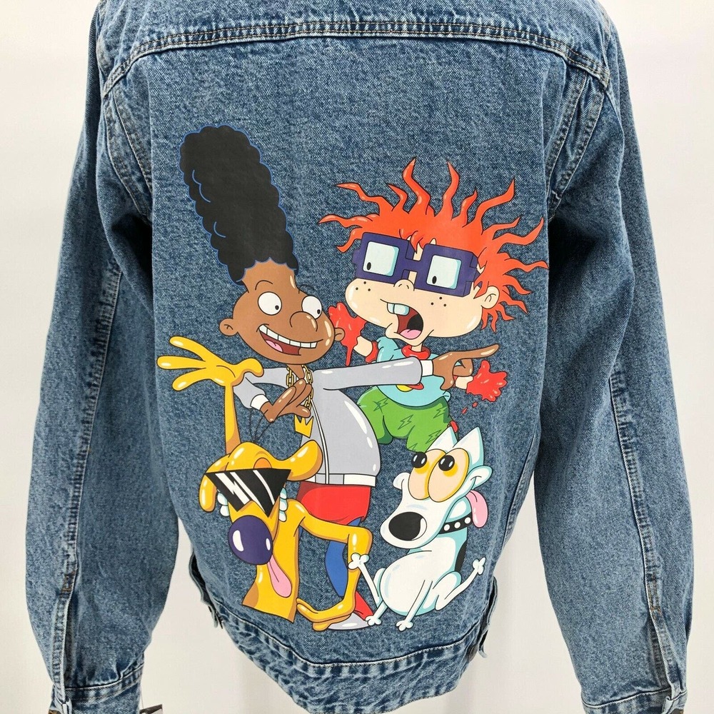 NWT Nickelodeon x Members Only Rugrats Denim Jacket Sz Large Chuckie Tommy